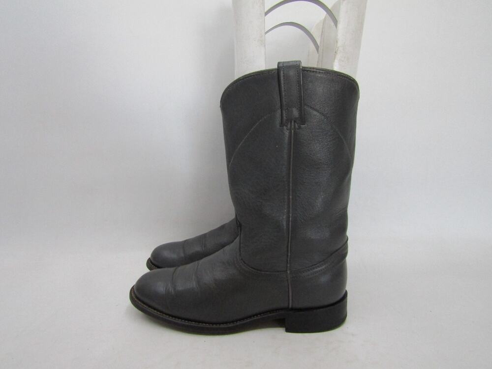 DAN POST Womens Size 6.5 M Gray Leather Roper Cowboy Western Boots